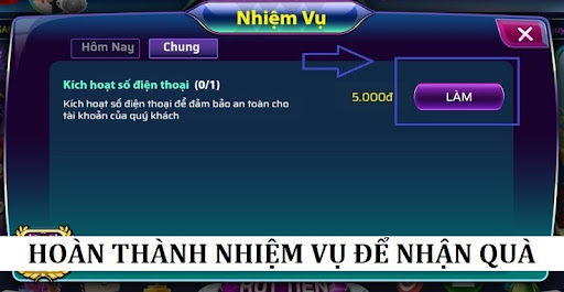 Hoàn thành nhiệm vụ nhận quà